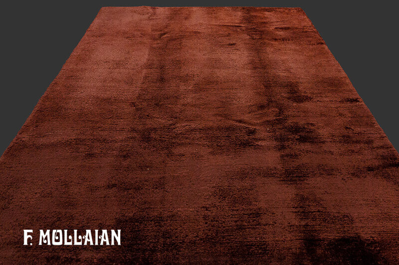 فرش وینتاژ تک رنگ قهوه ای آنتیک مراکشی کد:۱۷۸۱۵۰۷۲